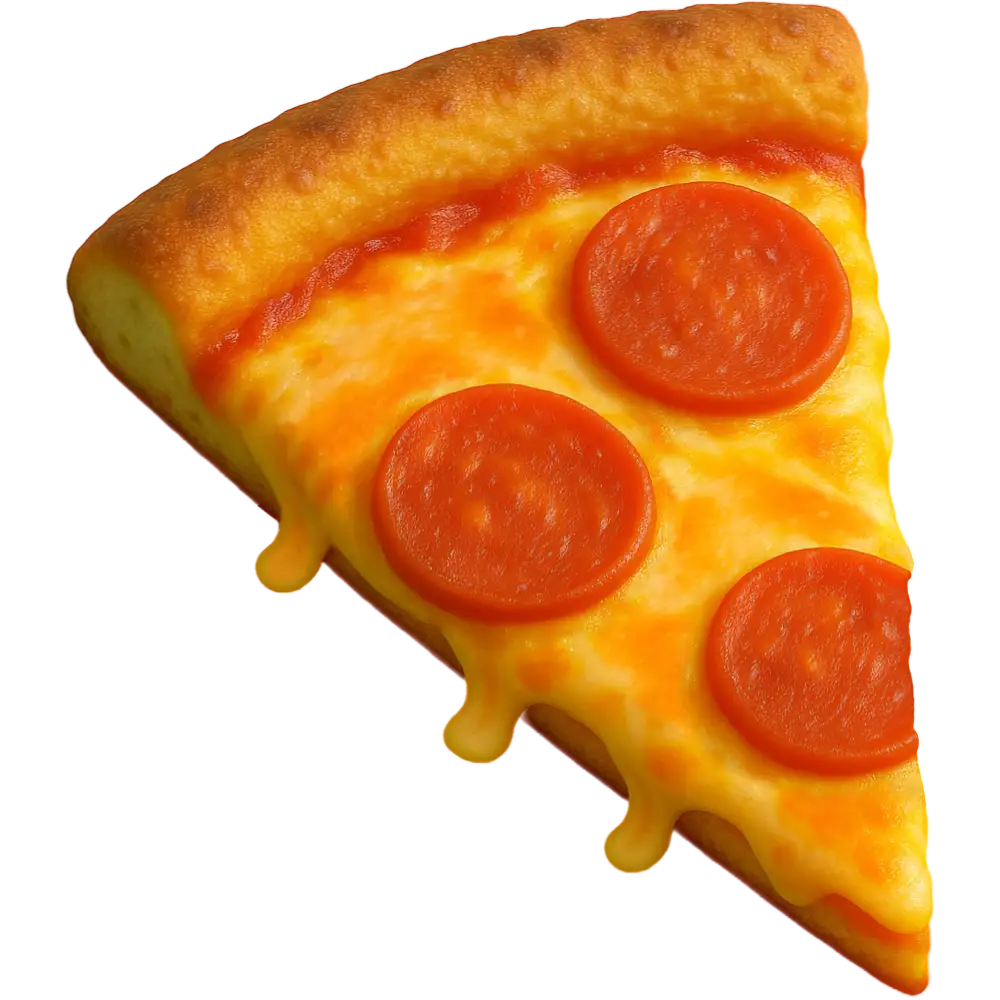 The Pizza Emoji Slice Logo in 3D